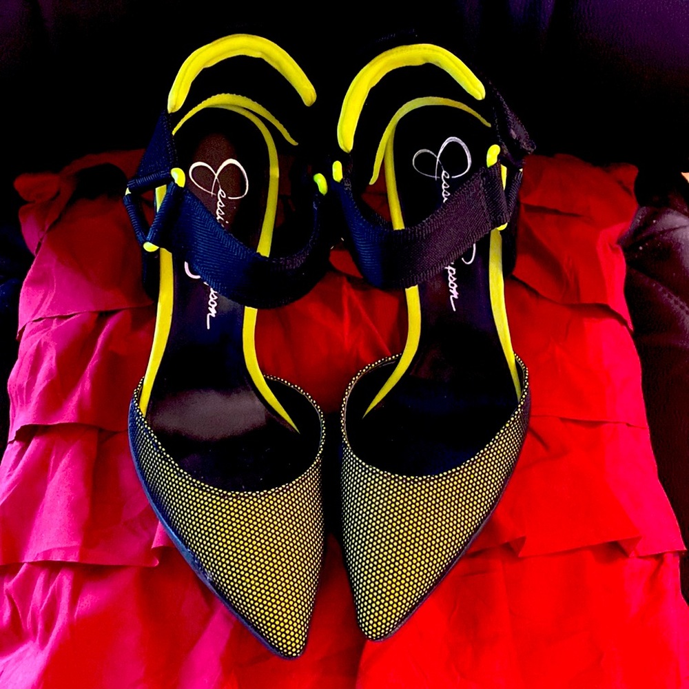 Jessica Simpson Lime green mesh high heels